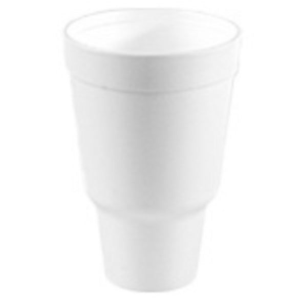 Convermex 32 Oz White Foam Cup, Cup Holder Shape, Wide