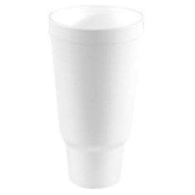 Convermex 44 Oz White Foam Cup, Cup Holder Shape, Tall