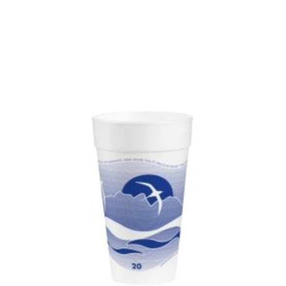 Dart® Horizon® J-Cup® Blueberry EPS Tall Foam Cup, White, 20 Oz