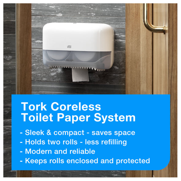 Tork® Coreless High-Capacity Toilet Paper Roll, White