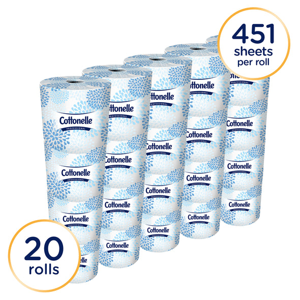 Cottonelle® Paper Toilet Tissue, White, 4.09" x 4"