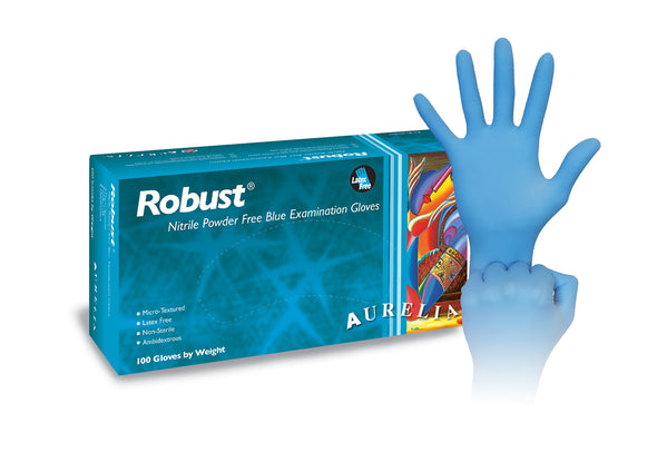 Aurelia® Robust™ Powder Free Nitrile Glove, Blue