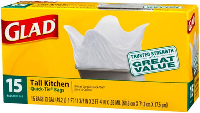 Glad® Tall Kitchen Quick-Tie Trash Bags - 13 Gallon