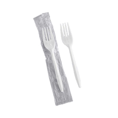 Prime Source® Polypropylene Wrapped Fork, White, Medium Weight