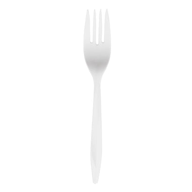 Prime Source® Polypropylene Fork, White, Medium Weight, Individually Unwrapped