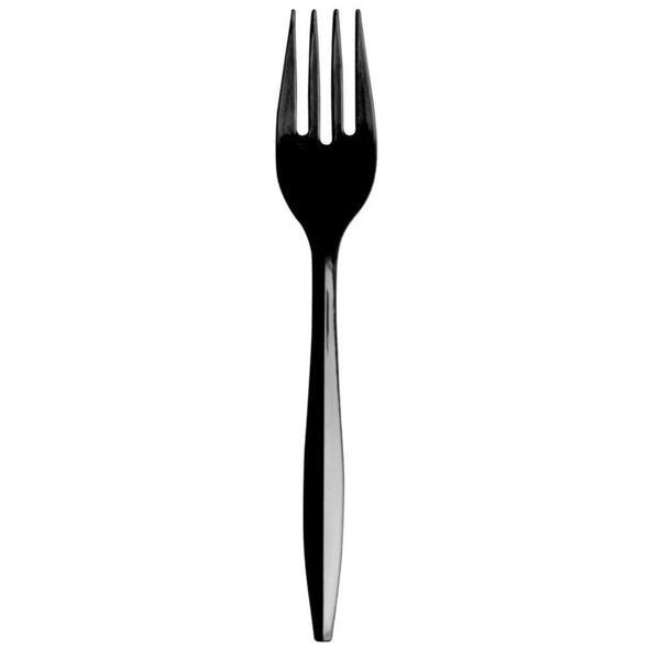 Prime Source® Polystyrene Wrapped Fork, Black, Medium Heavy