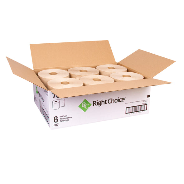 Right Choice™ Paper Hardwound Towel 1-Ply, Kraft, 7.87" x 800'