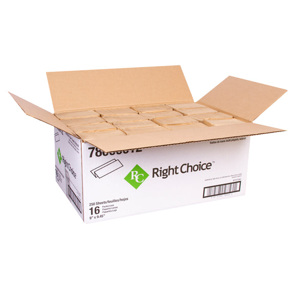 Right Choice™ Paper Multifold Towel 1-Ply 250-Sheets, Kraft, 9" x 9.45"