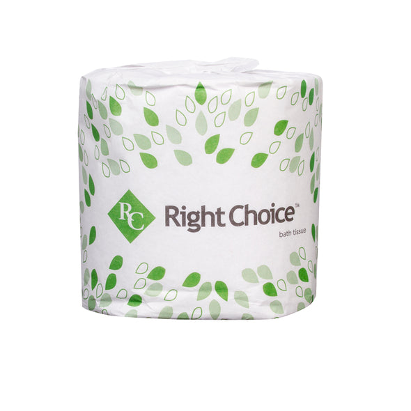 Right Choice™ Paper SBT Toilet Tissue 2 Ply 400-Sheets, White, 4" x 3"