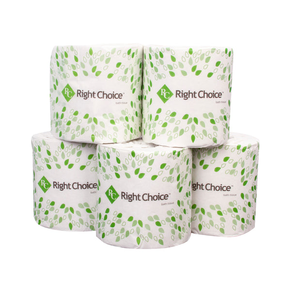 Right Choice™ Paper SBT Toilet Tissue 2 Ply 400-Sheets, White, 4" x 3"