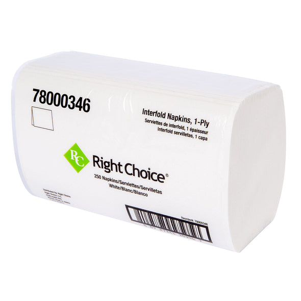 Right Choice™ Dispenser Napkin 1-Ply, White, 6.5" x 8"