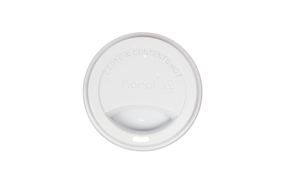 Karat® 90mm White Sipper Dome Lids for 10-24 Oz Paper Hot Cup