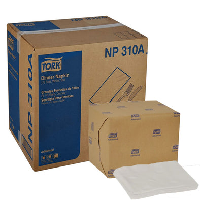 Tork® White Dinner Napkin, 8 Pks, 375 Ct