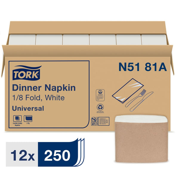 Tork® White Dinner Napkin, 3000 Ct.