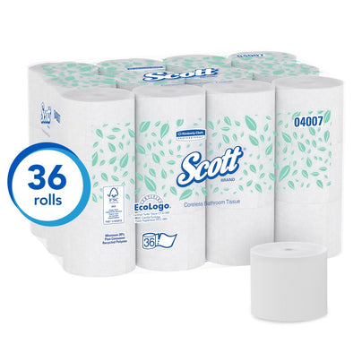 Scott® Paper Coreless Roll Towel Paper, White