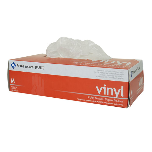 Prime Source® Basics Lightly Powdered Clear Vinyl Glove