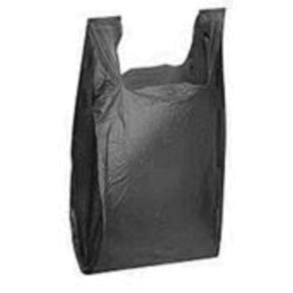 Hercules Poly Black Plastic T-Shirt Bags, 500 Qty.